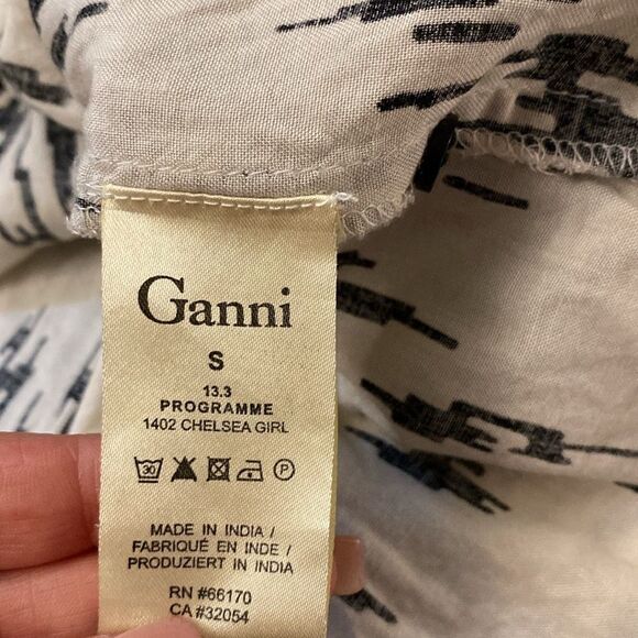 Ganni Monochrome Abstract Print viscose Dress, S - Picture 9 of 10